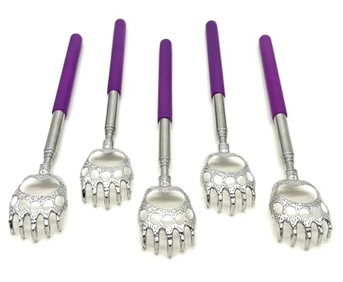 Telescopic Back Scratcher 5-Pack - Extendable Bear Claw Metal Claws (8