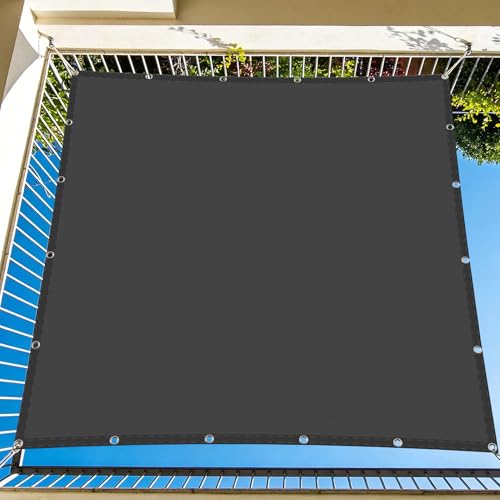 Voile d'ombrage rectangulaire 1x4m gris foncé pour balcon
