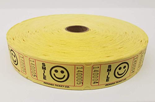 Raffle Tickets - Yellow Smile Single Roll - Roll of 2000 Smile Raffle