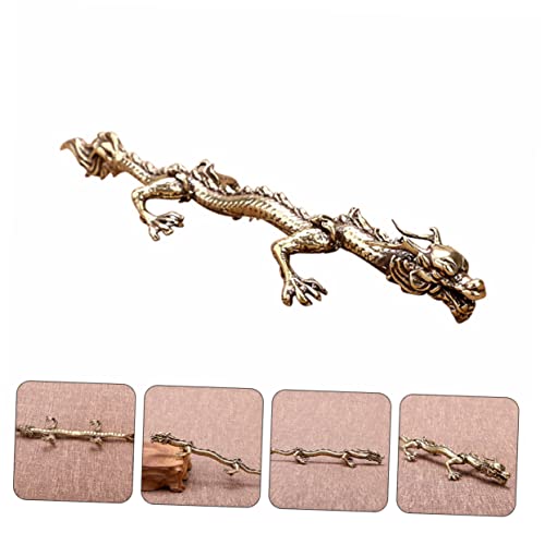 Image of LIFKOME Dragon Pen Holder Desktop Ornament Antique Dragon Model Multi-Functional Calligraphy Brush Stand Unique Decorative Writing Rack for Home Office