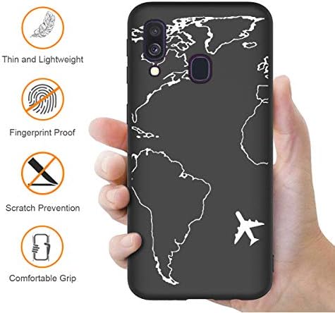 ZhuoFan for Samsung Galaxy A20e Case, Phone Case Silicone Black with Pattern Ultra Slim Shockproof Soft Gel TPU Back Cover Bumper Skin for Samsung A20e Smartphone 5.8 inch (Aircraft)