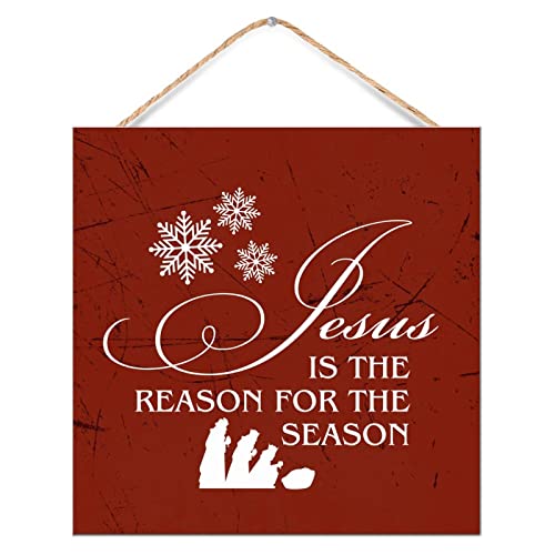 Panneau de décoration murale vintage en bois Jesus Is The Reason
