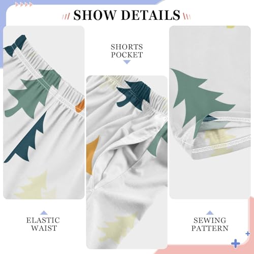 Boys' Pants Cute Color Christmas Tree Long Bottoms Jogger Pants Elastic Waist Trousers with Pockets S-XL4