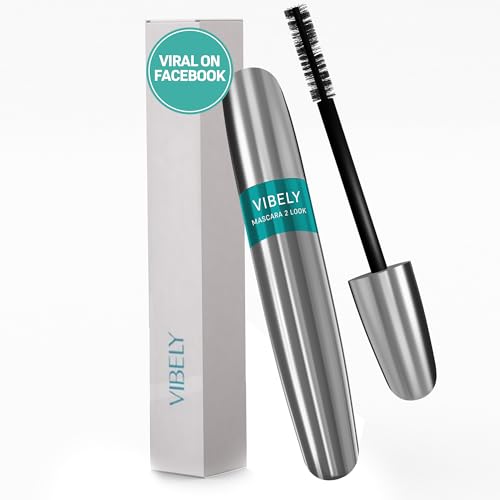 Vibely Mascara (Official) Lash Cosmetics - Dual Brushes for Longer, Thicker, Natural Looking Eyelashes - Waterproof and Long-Lasting by Invisilift