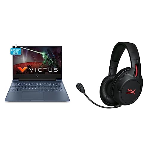 Image of HP Victus Gaming Laptop 12th Gen Intel Core i5-12450H 15.6 inch(39.6 cm) FHD IPS Gaming Laptop & HyperX Cloud Flight - Wireless Gaming Headset for PC /PS4