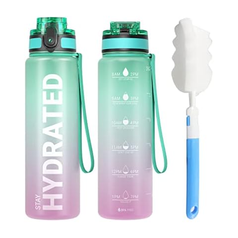 Sahara Sailor Trinkflasche, Sport Trinkflasche, [BPA-frei Tritan] 1L Auslaufsicher Sport Wasserflasche, Sportflasche für Fahrrad, Camping, Yoga, Gym. von Gohippos (1 Flasche) Cover