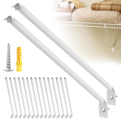 Yingsi-fty 15pack Wire Shelving Support Bracket,White Wire Shelf Support Bracket,Can Be Combined With Wire Shelf Brackets 16 Inch,Wire Shelving Support Brackets For Provide Support For Shelves (12 in)