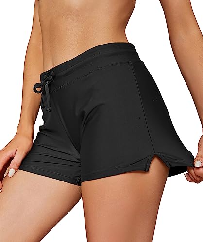 Women's Board Shorts Swimsuits Bottoms Tankini Boy Shorts Swimwear Bathing Suit Briefs Beach Trunks with Liner4