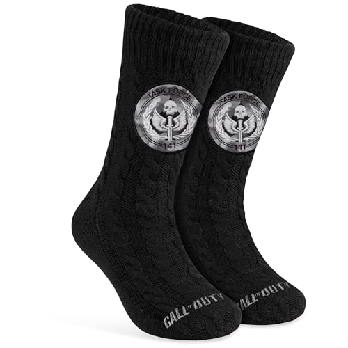 Call of Duty Chaussons Chaussettes Homme Hiver Chaussettes Homme Antidérapantes Cadeau Gamer Adulte Ado Taille Unique