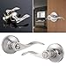 Gobrico 10 Pack Privacy Keyless Door Handles in Satin Nickel, Interior Bath and Bed Door Lever, Drop Style Heavy Duty Brushed Nickel Door Knobs
