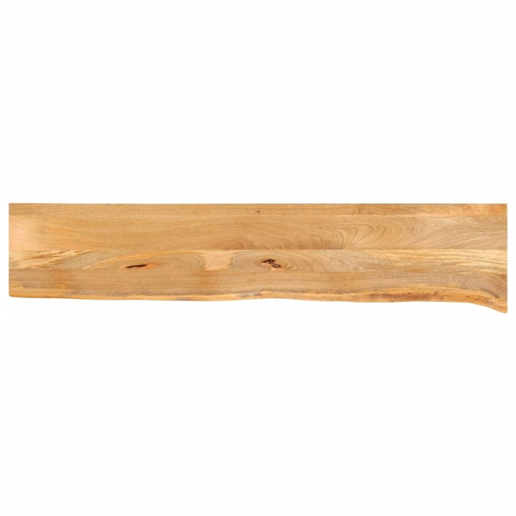 Massive Mango Holzplatte 180x30x2,5 cm mit Naturkante, vielseitige Tischplatte für Esszimmer, Küche, Büro, Werkstatt, Ersatzplatte, robuste Oberflächen, ideal für Möbelbau, Arbeitsplatte