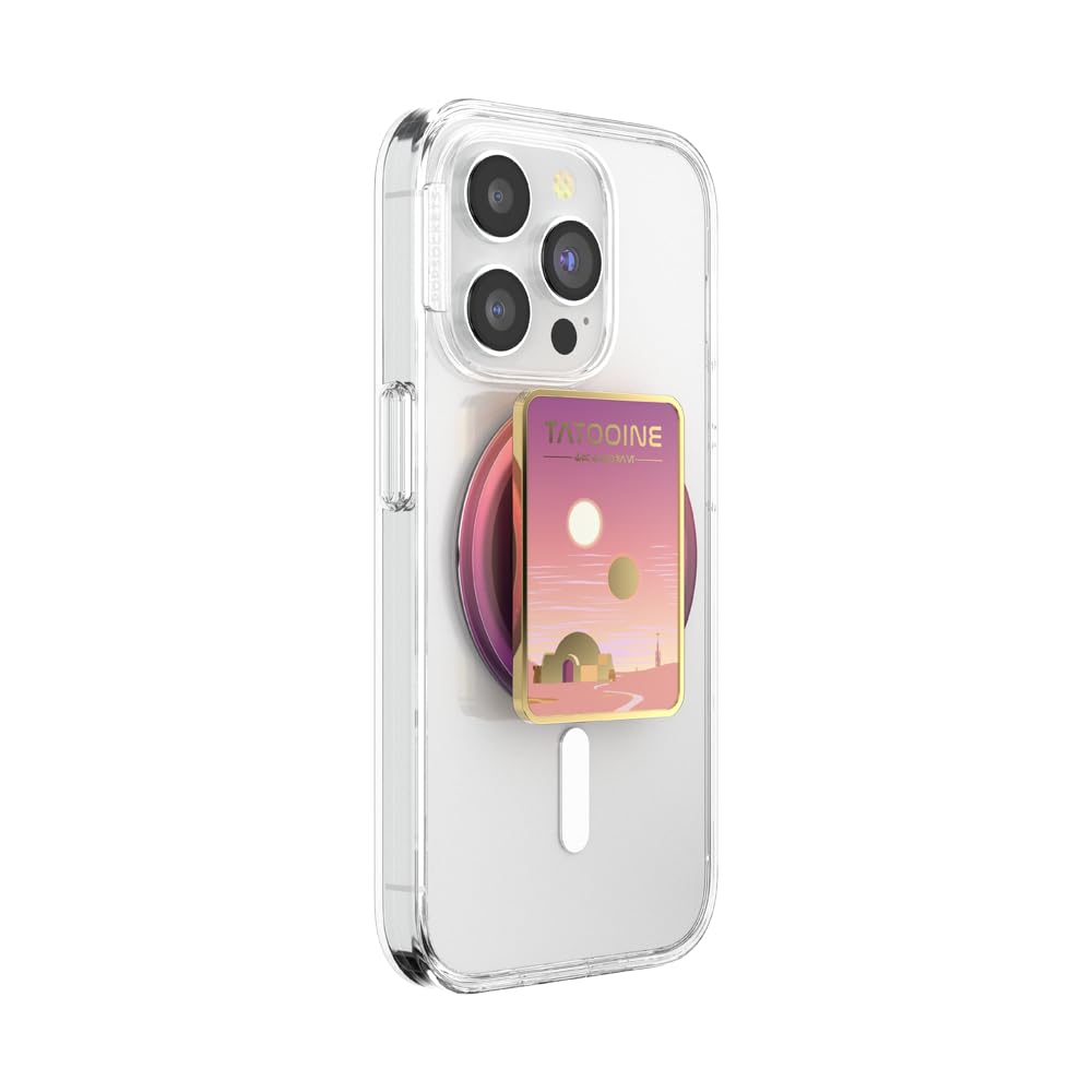 PopSockets Phone Grip for MagSafe with Kickstand, Magnetic Stand, Swappable Top, Secure Hold for iPhone MagSafe Cases, Phone & Tablet Grip, Starwars - Enamel Welcome to Tatooine