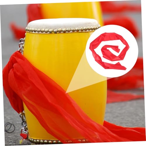 2 piezas de baquetas para danza con cintas rojas elegantes y largas de seda para entrenamiento de danza miniatura 6