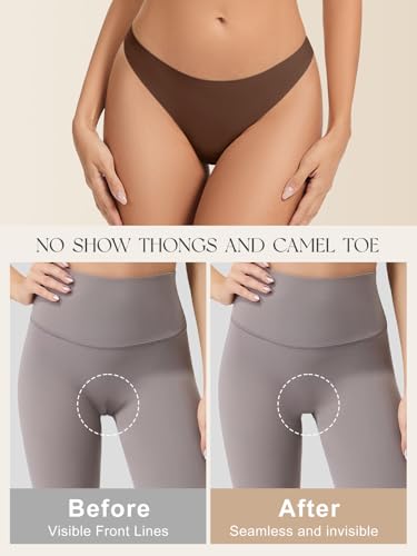 Image of Seamless Camel Toe Thongs for Women Invisible Thong Panty Liners No Show Camel toe G-Strings Workout Underwear