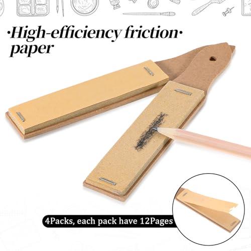 4PCS Pencils Sharpener Sandpaper Block for Drawing, Sketch Pencil Sharpener Sandpaper, Art Drawing Tool Pencil Board for Sharpening Pastel Sticks, Crayons, Charcoal