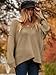 ANRABESS Women's Oversized Casual Loose Slouchy Scoop V Neck Batwing Long Sleeve Knit 2025 Fall Pullover Sweaters Brown Small