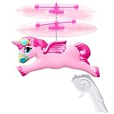 Ynanimery Flying Fairy Toys for Girls, Built-in LED RC Unicorn Drone Remote Control Helicopter Toys Gifts for 6 7 8 9-12 Year Old Kids Christmas Birthday