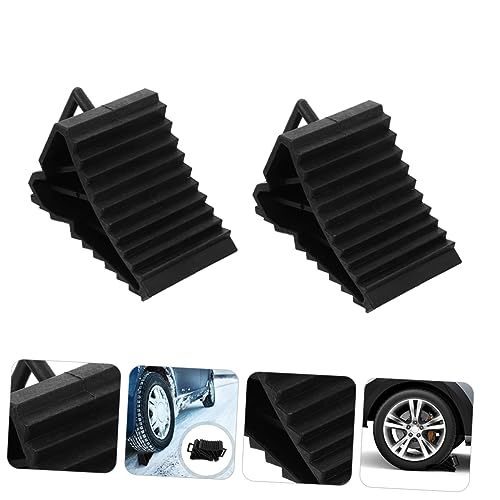 2 pezzi Cunei Antiscivolo per Ruote Resistente Design Triangolare Portatile per Bloccare Pneumatici Leggeri e Facili da Usare per Veicoli e Camper