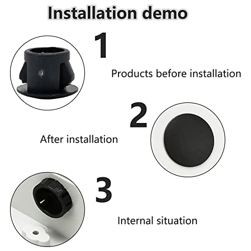 Image of 8mm Black Hole Plugs Plastic Flush Type Hole Plugs Snap in Locking Hole Tube,Tube Fastener Cover,Round Snap in Type Locking Furniture Hole Plugs,Panel Theft-Proof Door Plug(100pcs)