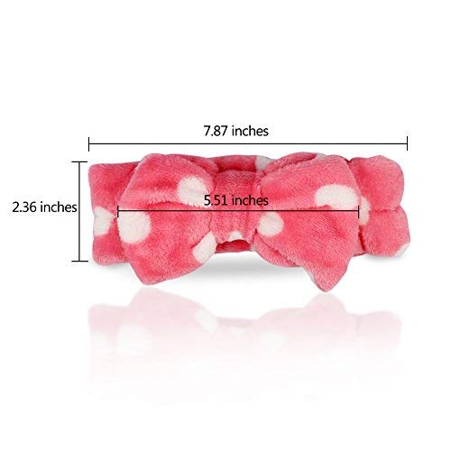 Jaciya 6 Pieces Face Headband Wash Makeup Spa Headbands for Washing Face Bow Hair Band Fuzzy Headbands for Women Bath Headband Skincare Headbands Slumber Party Supplies for Girls Towel Headband