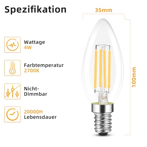 Ampoule LED E14 design rétro Edison C35 en verre pour un éclairage d'exception