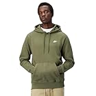 Nike Men's Club Pullover Fleece Hoodie, Medium Olive/Medium Olive/White, Small