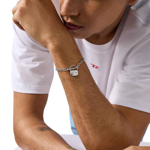 Diesel Herren-Armband aus Edelstahl mit Knebelverschluss, Sonic Silber – Ansicht 2
