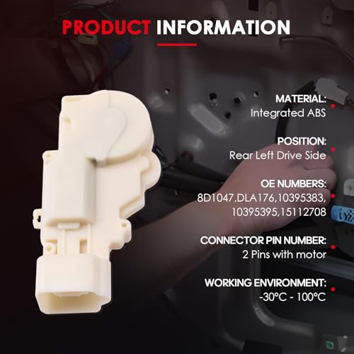 Image of CCIYU Rear Left Drive Side Door Latch Lock Actuator Compatible for Scion xB 2004-2006,for Toyota Echo 2000-2005 Door Lock Actuators Replaces 8D1047 DLA176