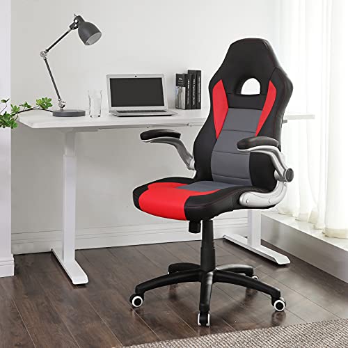 Songmics Obg28Br Gamingstoel, Zwart/Grijs/Blauw - Image 3