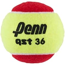 Penn QST 36 Tennis Balls - Youth Felt Red Tennis Balls for Beginners, 12 Ball Polybag