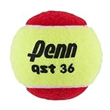 Penn QST 36 Tennis Balls - Youth Felt Red Tennis Balls for Beginners, 75% Slower Bounce for Ages 8 and Under, 12 Ball Polybag