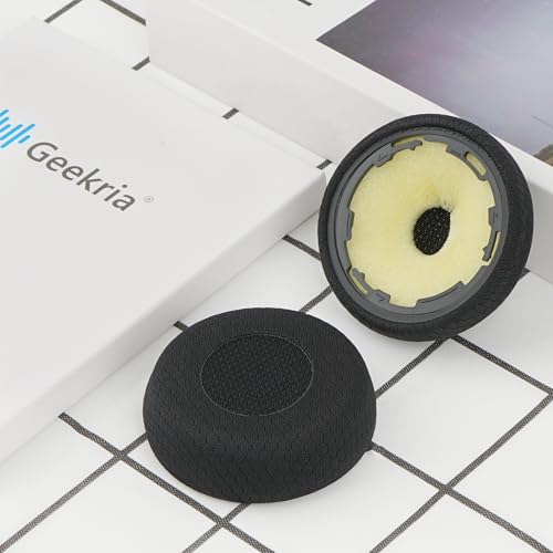 Geekria reposición de almohadillas confort de tela de malla para auriculares Jabra Evolve 75/75UC/75+/75MS, color negro miniatura 5