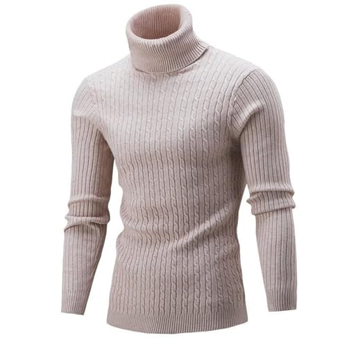 Mens Turtleneck Sweater Slim Fit Soft Knitted Basic Pullover Sweater with Twist Patterned Lightweight Ribbed Long Sleeve3