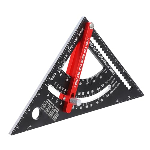 Balacoo Woodworking Tools 7' Movable Ruler Triangle Ruler for Drawing Rafter Square for Carpenter