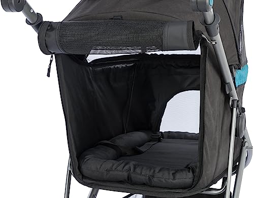 TRIXIE Hundebuggy, Wagen für Hunde, 60 × 112 × 120 cm, 12,5 kg, schwarz/Petrol bis zu 20 kg belastbar - 28960