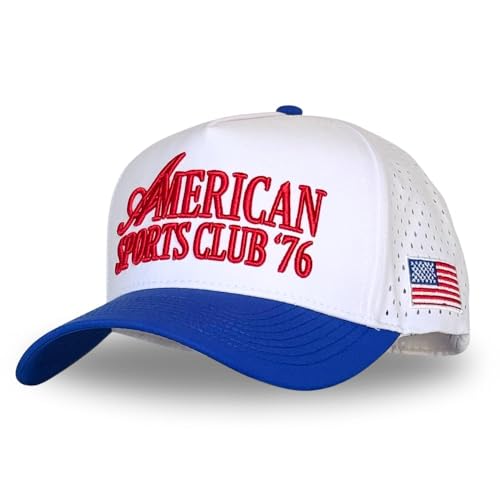 Image of CITRUSY Athletic Trucker Golf Hat | Performance Mens 5 Panel Cap | Cool Breathable Waterproof Workout Running Snapback