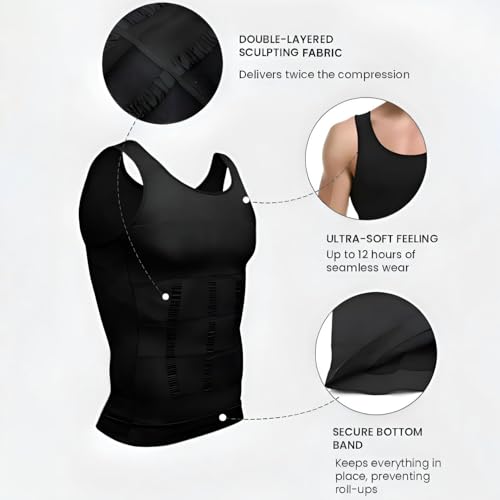 SelureWear Shaping Tank Men 2.0, 2025 Breathable Invisible Compression Shirts Shaper Vest for Men Build Perfect Body3