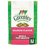 Greenies Feline Smartbites Skin & Fur Crunchy and Soft Cat Treats, Salmon Flavor, 2.1 oz. Pack