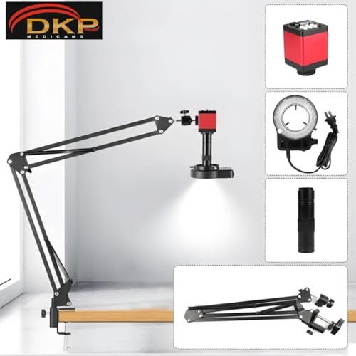 DKP HDMI/VGA 5-50mm Wide-Angle Industrial Lens for Cell Phone Motherboard Repair HD Camera Video Microscope Industrial Camera Microscope Sets HD 16MP 60F/S HDMI VGA Industrial Microscope Camera