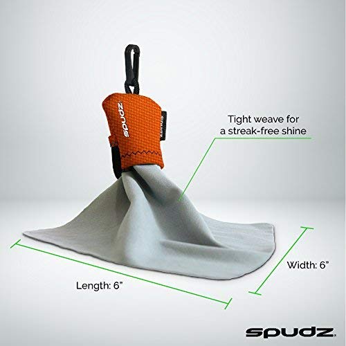 Spudz Ultra Variety Pack | Five 6" X 6" Microfiber Towels W/Neoprene Pouches | Premium Microfiber Cleaning Cloths For Laptops, Lenses, Cameras, Screens, And More | 5 Color Variety Pack (Outdoor) #TOP4