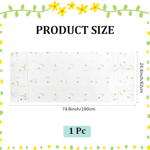 Image of CREATCABIN Refrigerator Dust Cloth PVEA Dustproof Fridge Top Cover Multi-Purpose Washing Machine Waterproof Cover with Side Storage Pockets for Kitchen Appliance Protector Daisy Flower 75 x 24 Inch