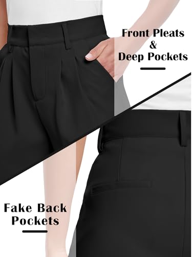 ELLEVEN Wide Leg Dress Pants for Woman, High Waisted Business Casual Work Trousers with Pockets4