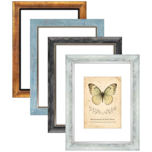 XUANLUO 9x12 Picture Frames Set of 4,Rustic Retro Photo Frame(Multicolor)