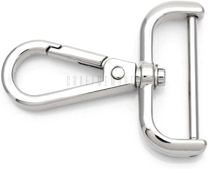 CRAFTMEMORE 2pcs Detachable Snap Hook Swivel Clasp w/Screw Bar VT493 Bag Strap Hardware Replacement (1 1/2 Inch, Silver) - Image 3