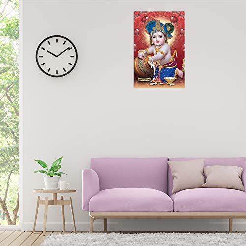 Image of PAPER PLANE DESIGN Religious Baby Krishna Poster for Pregnant Women Bal Roop Kanha Kanhaiya (A3)