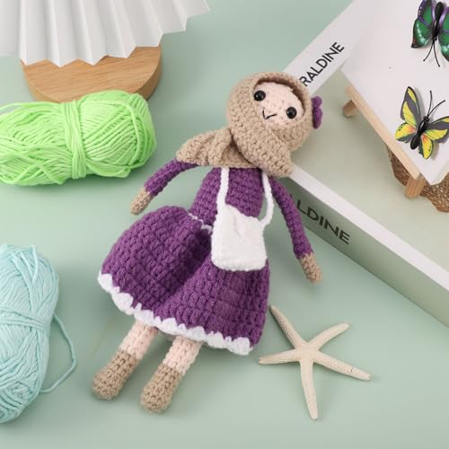 Muñeca Crochet con Hijab, Diseño Kawaii, 19 cm miniatura 4