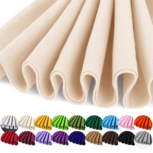 Image of IONTACH 36 inch X 36 inch Soft Felt Fabric 1.6mm Thick (Apricot Nude) | Felt Sheets for Crafts, Embroidery, Patchwork, Liner, School Projects, Home Decoration