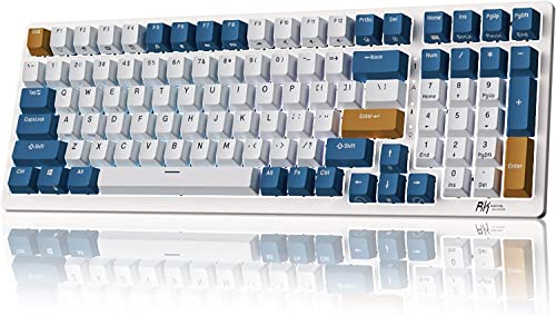 Image of RK ROYAL KLUDGE RK98 Wireless Mechanical Keyboard, 100 Keys 98% Layout with Custom Switches Hot Swappable, Tri-Mode BT5.1 /2.4G /USB-C Full Size Gaming Keyboard with Numpad RGB, Brown Switch