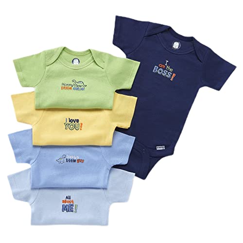 Image of Gerber Unisex Baby 5-Pack Short Sleeve Variety Onesies Bodysuits