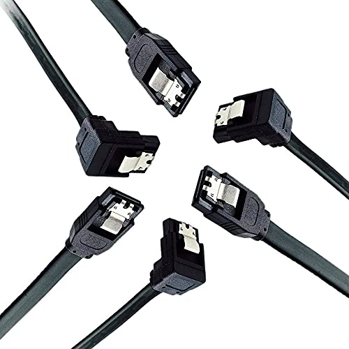 Cable SATA III 6 Gbps 3 piezas 18 pulgadas ángulo 90° negro